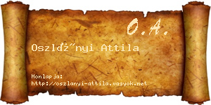 Oszlányi Attila névjegykártya